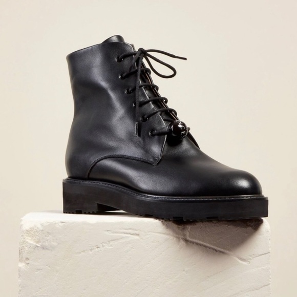 Dear Frances Shoes - Dear Frances park combat black leather boot 40.5
